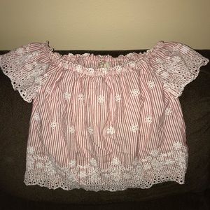 Off the shoulder crop top